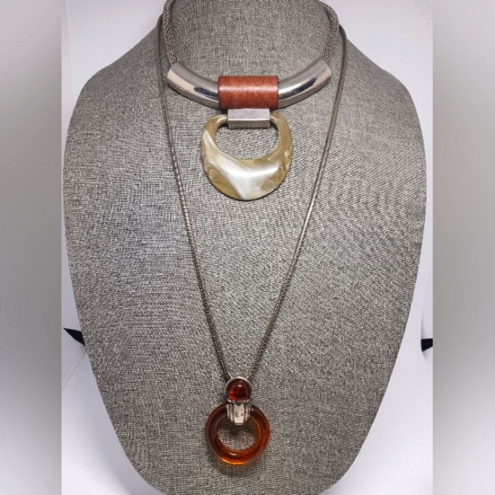 2 Modern Ethnic Necklaces,  Good condition.
